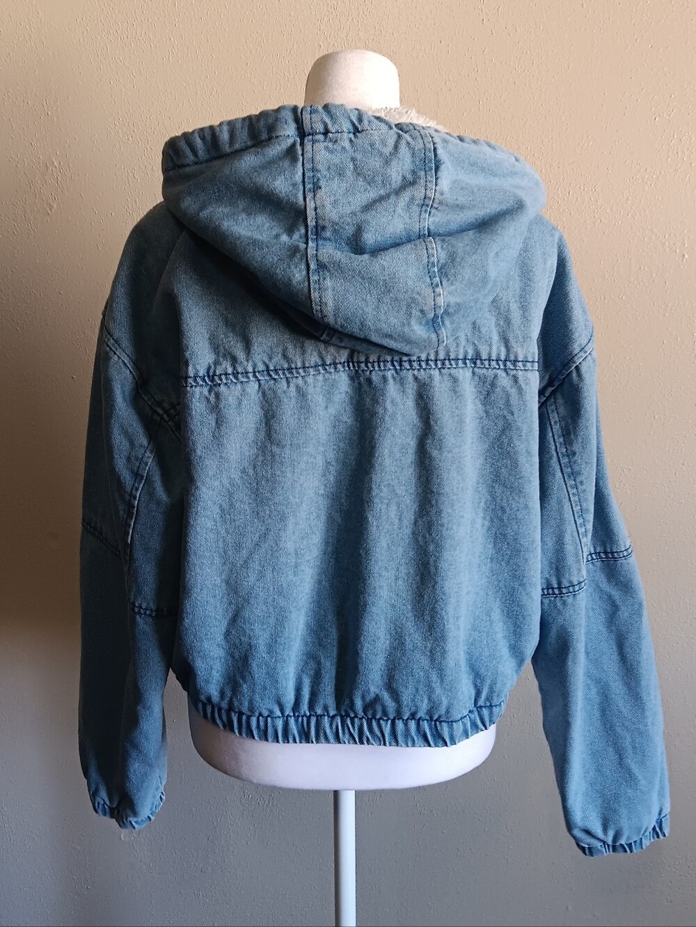 Ashley Vintage Charm Lined Cropped Denim Jacket, Full Zip Womens XL Extra Large - Picture 3 of 10